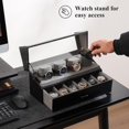 thumbnail image 3 of ProCase Estuche de 10 Relojes, Caja Exhibidor Almacenaje Relojero Visible Organizador Doble Capa para Hombre (Negro), 3 of 16