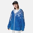 thumbnail image 3 of Fotbe Blue Christmas With Snowflakes Chaqueta con Protección Solar UPF 50+ para Hombre y Mujer, Camisa con Capucha y Bolsillos-X-Large, 3 of 7