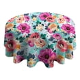 thumbnail image 4 of Pioneer Flower Floral Print Pattern Round Tablecloth 60"x60",Wrinkle Wipeable Table Cloth for Kitchen Dining Room Picnic Patio Party, 4 of 6