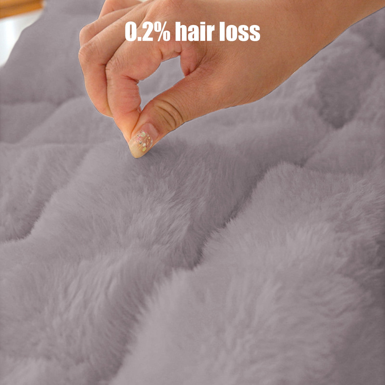 Kugisaki Long Pile Chair Cushion Thickened Double Sided Foldable, Winter Warm Soft Thick Home Office Sofa Chair with Lumbar Support Cushion and No-slip Backing, 17.7x33.5In