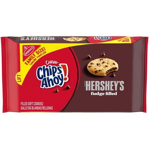 Chips Ahoy! Chewy Hersheys Fudge Filled Soft Cookies, Family Size, 14.85 Oz - Pack of 2