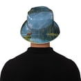 thumbnail image 5 of Salouo Majestic Deer Mountain Lake Print Unisex Bucket Hat, Outdoor Summer Beach Fishing Sun Hat Fun Outdoor Vacation Hat for Men Women Teens,Reversible Double-Side-Wear, 5 of 6