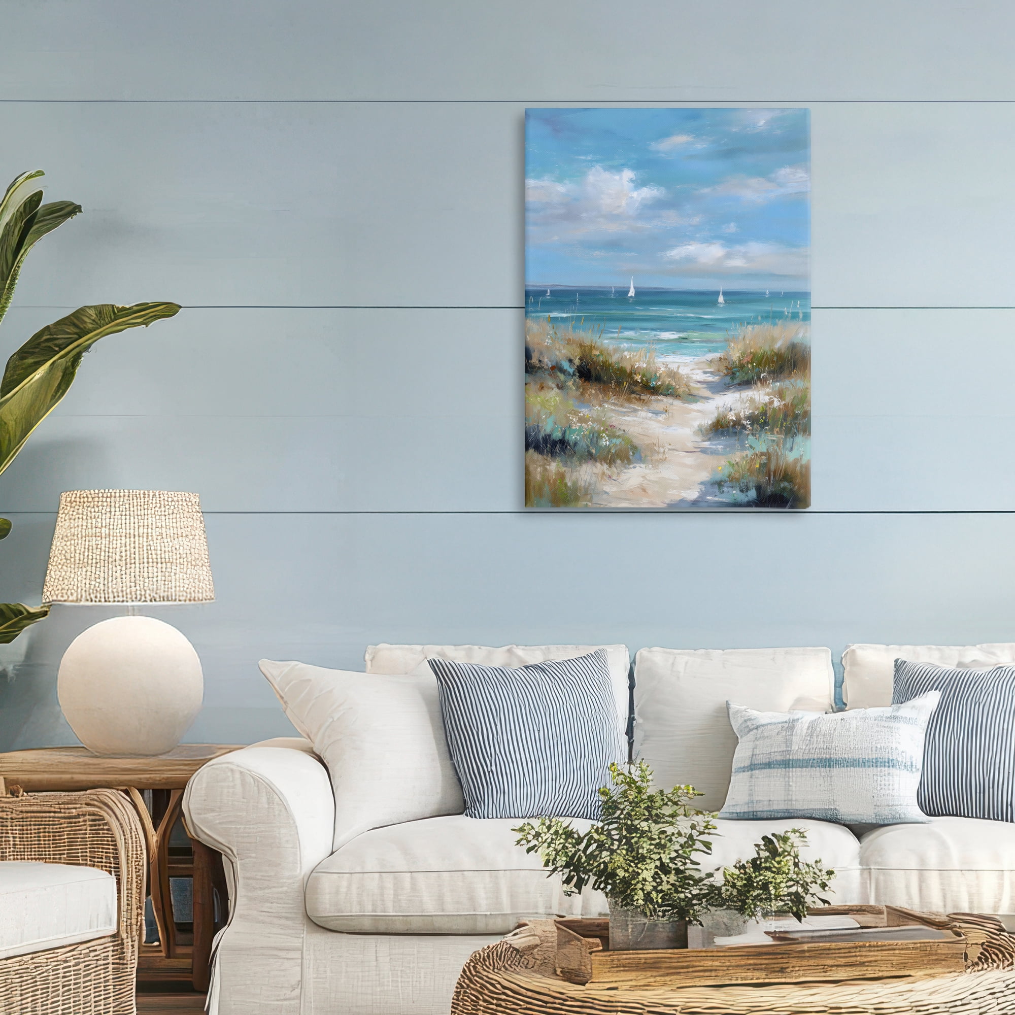 Stupell Industries Sailboat Path Impression Canvas Wall Art, design by Petal Prints Design