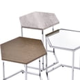 thumbnail image 3 of ACME Simno Hexagon Nesting Tables in Chrome, 3 of 5