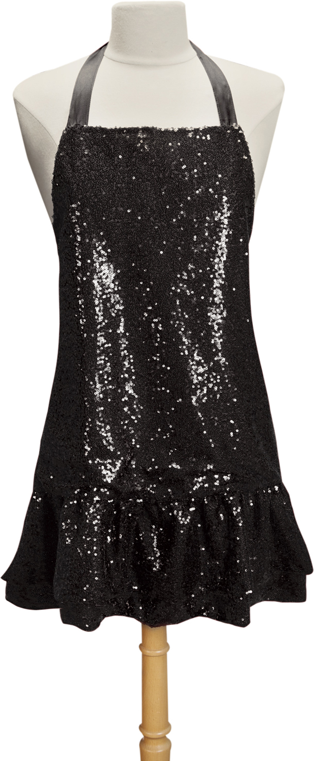 WOMEN'S SEQUIN APRON BLACK
