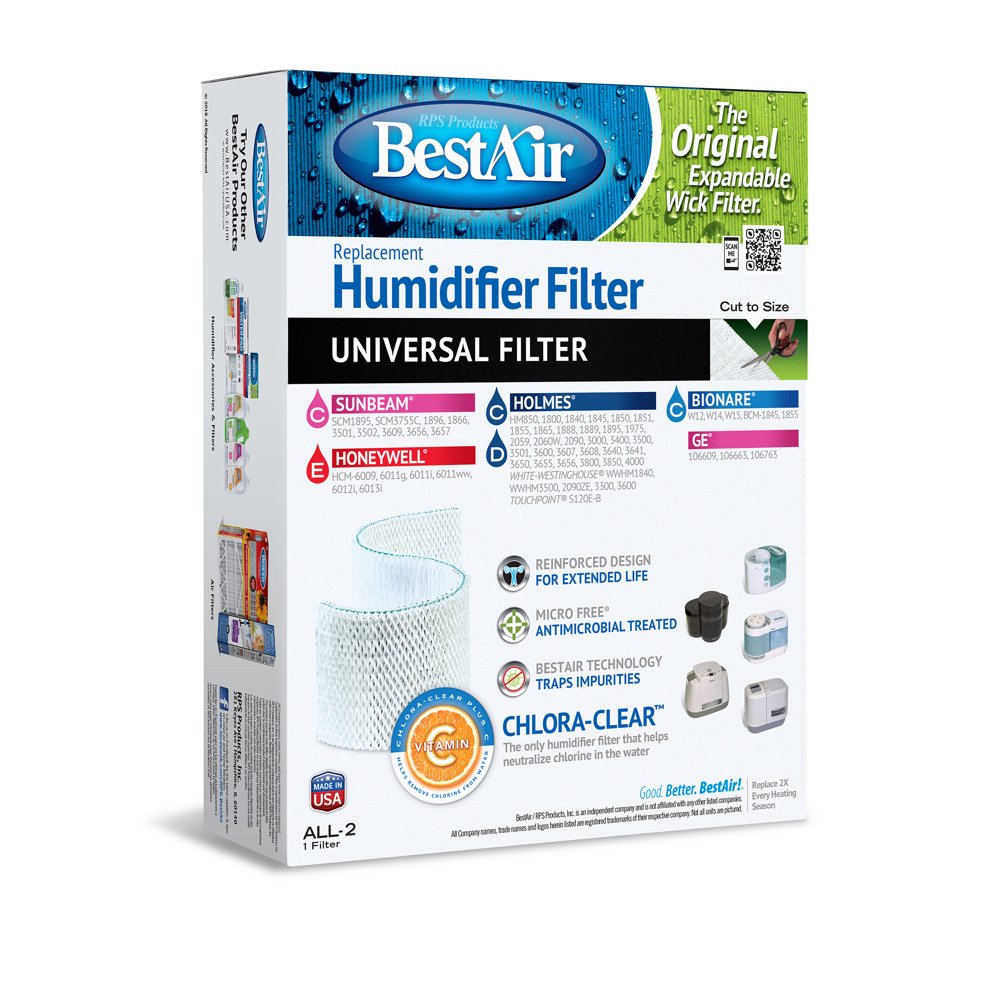 BestAir ALL2 Universal Humidifier Replacement Wick Filter for Holmes
