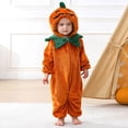 thumbnail image 2 of Luvior Toddler Halloween Pumpkin Ghost Baby Romper Outfit | Baby Halloween Pumpkin Ghost Bats Zip Up Hoodie One Piece Romper Plush Long Sleeve Jumpsuit Fall Winter Clothes, 2 of 6
