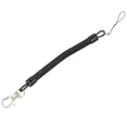 thumbnail image 1 of Black Metal Key Chain Retractable Clip Rings Stretchy Coil Keyring Spring NICE S8W9, 1 of 9