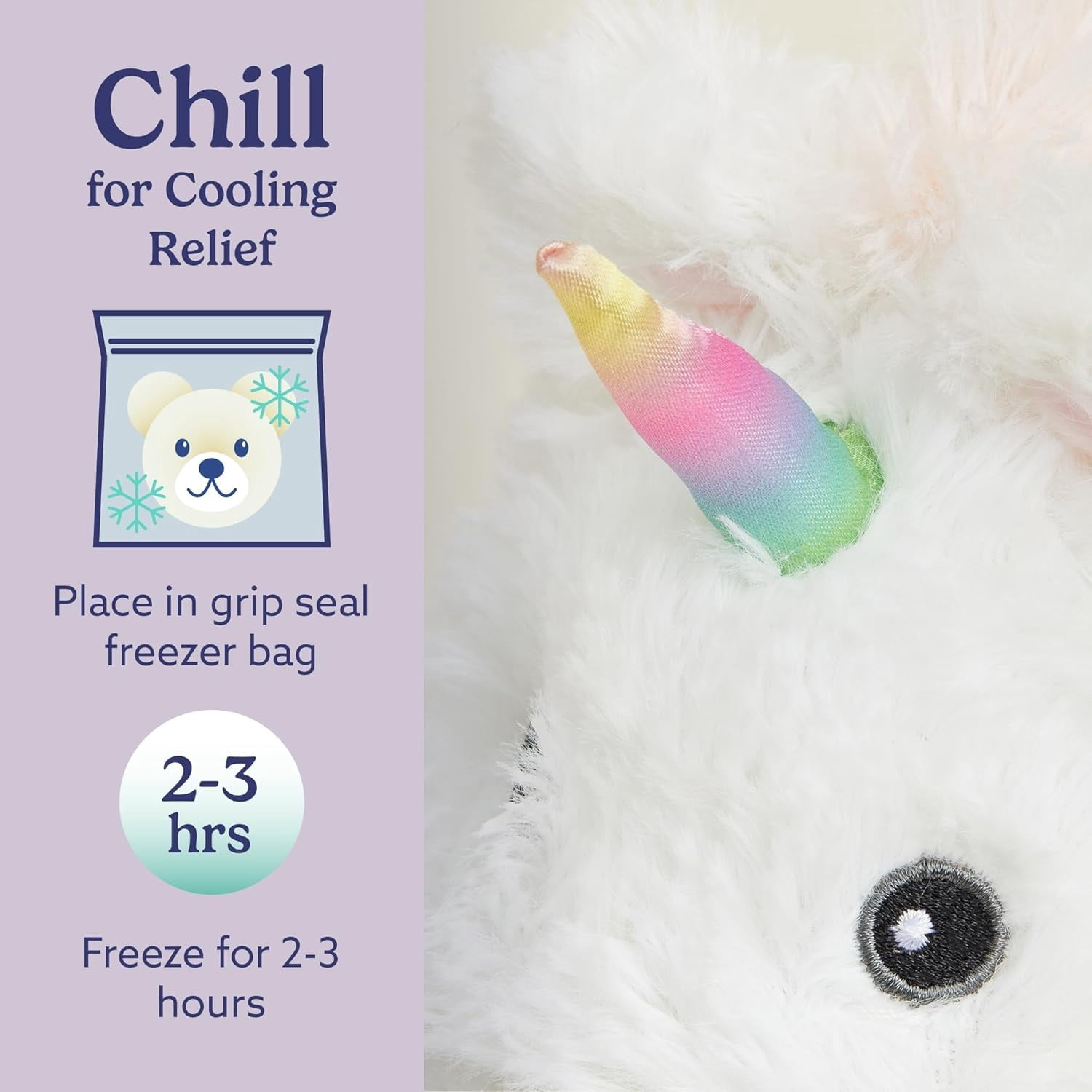 Warmies White Unicorn Weighted Plush, Microwavable Heated Stuffed Animal, Lavender Scented, 1 Count