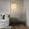 thumbnail image 6 of 70'' Coastal Tiered Capiz Seashell Floor Lamp in Antique Brass Finish Farmhouse Natural White Shells Floor Lamp for Living Room Bedroom, 6 of 9