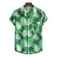 thumbnail image 3 of ALLLIST with Pockets Men's Shirts Big And Tall Collared Short Sleeve Button Down Shirts Green Hawaiian Casual Men's Clothes, 3 of 9