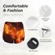 thumbnail image 4 of Balery Fiery Orange Flames Energy Pantalones cortos deportivos para mujer con forro y dos bolsillos, elásticos, para entrenamiento, gimnasio, yoga-Large, 4 of 7