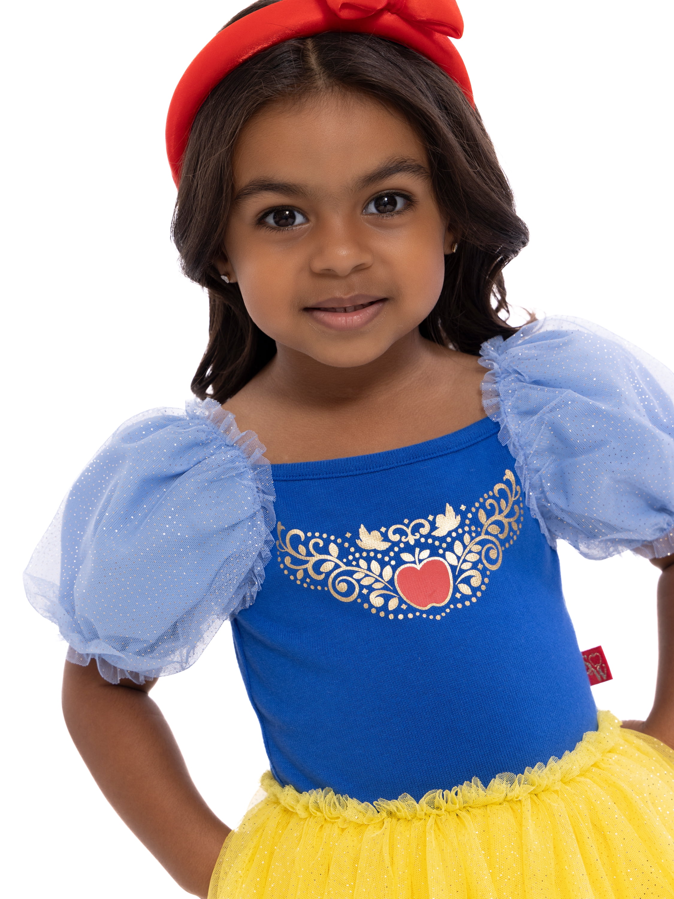 Disney Princess Toddler Girls Snow White Cosplay Tutu Dress with Puff Sleeves, Sizes 12M-5T