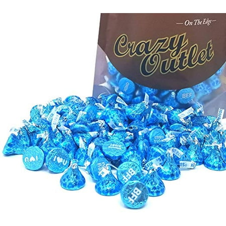 Hershey's Kisses Conversation, Valentines Day Milk Chocolate Candy, Blue Foil, 2 pounds
