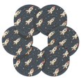 thumbnail image 7 of Yayeee 6 PCS Drink Coasters with Holder Set Woven Absorbent Round Tabletop Hot Pad, Rocket Pattern, 7 of 7