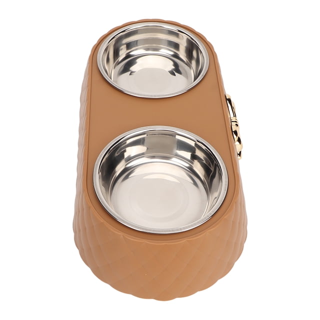 Tazones De Mascotas Dobles Cuencos De Acero Inoxidable Evitan Soporte De Decoración De Bownot Slip Para Gato De Pequeñas Mascotas Medianas