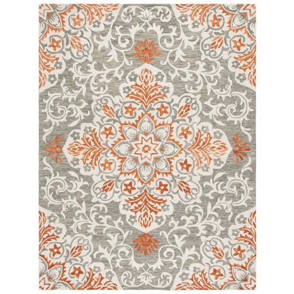 SAFAVIEH Metro Liadain Floral Area Rug, Gray/Rust, 8' x 10'