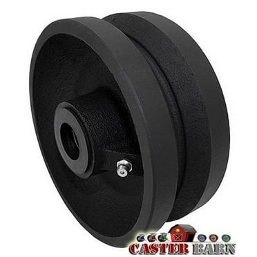 CasterHQ 6" X 2" V GROOVE WHEEL 1000 LBS CAPACITY Replacement Wheel Commercial / Industrial Application Includes 3/4" Roller bearing with 1/2" ID Spanner Bushing Bore 1/2"