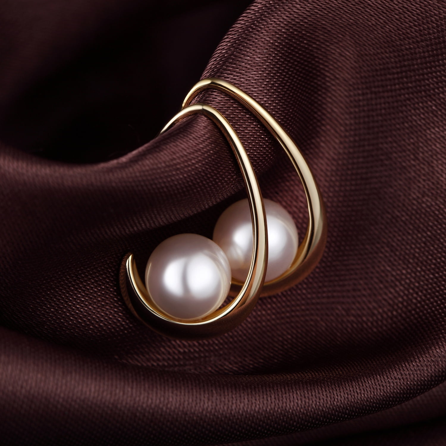 Jiamiaoi Pearl Dangle Earrings Sparkly Diamond Pearl hoop Earrings Pearl Drop Earrings Sterling Silver Pearl Earring Drop