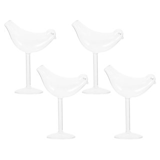 Monfince Set of 4 Cocktail Glass Bird Glasses Drinking Bird Shaped