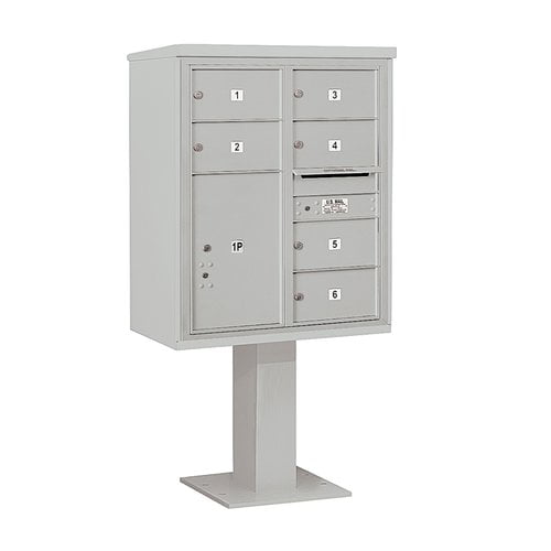 4C Pedestal Mailbox (Includes 26 Inch High Pedestal and Master Commercial Locks) - 10 Door High Unit (65-5/8 Inches) - Double Co