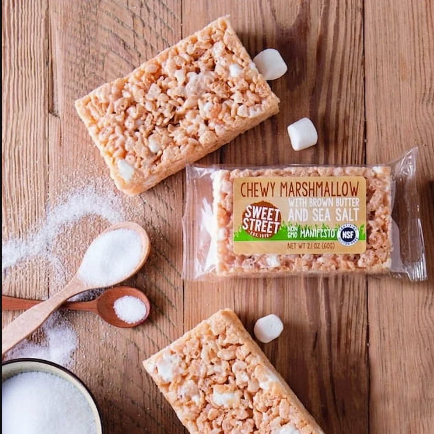 Sweet Street Chewy Marshmallow with Brown Butter & Sea Salt Manifesto Bars, Individually Wrapped, 5 Count, 2.1 oz