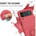 thumbnail image 4 of Samsung Galaxy Z Flip 3 5G Case, Galaxy Z Flip 3 5G Cover 6.7'', Silicone Soft Gel Rubber Bumper Shockproof Anti-Scratch Protective Phone Case with Ring for Galaxy Z Flip3 5G 2021-New Red, 4 of 15