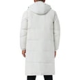 thumbnail image 3 of INSPIRE CHIC Quilted Padded Coat for Men's Winter Full-Zip Winter Detachable Hooded Long Puffer Jacket S White, 3 of 6
