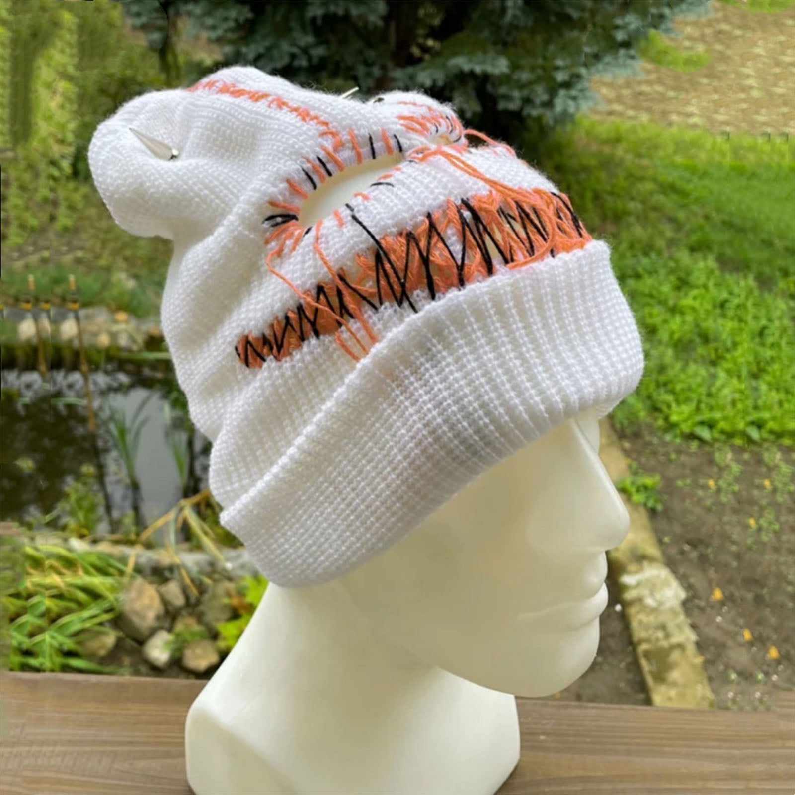 Halloween Balaclava Funny Balaclava Face Mask Balaclava Distressed Party Hat Scary Balaclava Hooded Knitted Hat Beanies