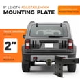 thumbnail image 2 of KOJEM 3 Position Pintle Hitch Mount Plate Adjustable Steel for 2" Hitch Reciever 20,000 lbs 9" Length Pintle Hook Hitch Mounting Plate Towing Accessories for Truck Universal Powder Coated, 2 of 9