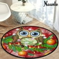 thumbnail image 5 of GZHJMY Merry Christmas Anti Fatigue Round Area Rug Christmas Owl Non Slip Absorbent Comfort Round Rug Floor Carpet Yoga Mat for Entryway Living Room Bedroom Sofa Home Decor (3' in Diameter), 5 of 7
