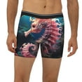 thumbnail image 2 of Salouo Ocean Seahorse Pattern Men's Boxer Briefs, Soft & Breathable Underwear Elastic Waistband Briefs for Men,1-Pack, 2 of 7