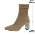 thumbnail image 6 of Wowcloth Women's Fashion Casual Ankle Boots – Fall Winter Solid Color Stretch Knit Sock Boots with Chunky High Heel for Trendy Everyday Wear, 6 of 9