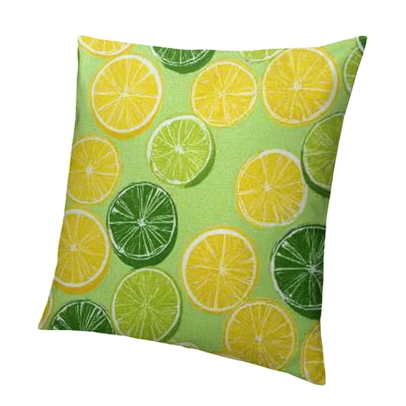 Autua Lemons Lime Slices Throw Pillow Cover for Home Furnishing 12x12in