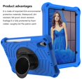 thumbnail image 3 of Dteck with Shoulder Strap Case for iPad mini 6th Generation 8.3-inch, Heavy Duty Rugged Shockproof Case with Adjustable Hand Strap,Rotating Kickstand Rubber Cover,Blue, 3 of 7