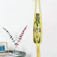 thumbnail image 3 of Wine Bottle Carrier,Macrame Water Bottle Holder,Cotton Hanging Water Bottle Net Bag Portable Water Bottle Holder Pouch, Yellow, 3 of 4