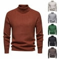 thumbnail image 5 of ZCFZJW Men's Slim Fit Mock Turtleneck Pullover Sweater Fall Lightweight Casual Long Sleeve Basic Cable Knitted Thermal Sweaters Green L, 5 of 5