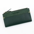 thumbnail image 1 of Simple Fashion Design Long leather Wallet Coin Purse Solid Color PU Leather Card Holder Case Bank Card Holder Wallets Korean Style Wallets Money Clutch Bag Women Wallets GREEN, 1 of 8
