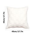 thumbnail image 3 of Decorative Throw Pillow Cover | Soft Faux Wool & Velvet | White | Cushion for Couch Sofa Bed Living Room | 17.7"x17.7" | Hidden Zipper | Cozy Home D茅cor | 1 Pack | Washable Pillowcase, 3 of 6