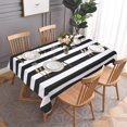 thumbnail image 3 of XISOBO Black and White Striped Tablecloth for Rectangle Tables, Geometric Line Waterproof Table Cloth for Kitchen Dining Room, Tablecloth Rectangle 60 x 84, 3 of 7