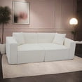 thumbnail image 3 of FFZ Full Foam Compression Modern Teddy Velvet Sofa 2-3 Seat Mid Century Indoor Couch Upholstered For Living Room Bedroom, 3 of 4