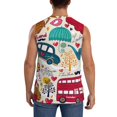 thumbnail image 4 of Bingfone London Symbols Pattern Men's Tank Tops Workout Sleeveless Tee Shirts Running Beach Tanks for Men-Large, 4 of 7