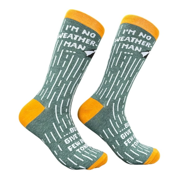 Im No Weatherman But Ill Give You A Few Inches Tonight Socks Funny Sarcastic Graphic Novelty Footwear For Men