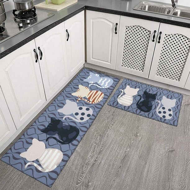 Kitchen Mats Cushioned Anti Fatigue 2 Piece Set, Waterproof Kitchen