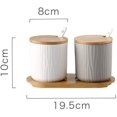 thumbnail image 2 of Azucarero de cerámica para especias, azucarero de cerámica con cuchara y tapa de bambú para té, azúcar, sal, especias, 2 of 8