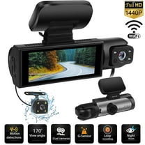 AILKIN Dash Cam Front and Rear,Full HD 1440P/1080P Dash Cam Wifi App 3.16in IPS Display Dash Camera for Cars with Night Vision Free 64GB SD Card,G-Sensor,3 Channel Dash Cam Front and Rear Inside