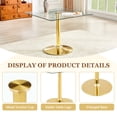 thumbnail image 5 of ExtraLco 5 Piece Glass Dining Table Set for 4, Tempered Glass Kitchen Table with PU Leather Chairs and Gold Metal Frame for Dining Room, 5 of 10