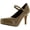 Taupe, variant on CYNDI-91 Women's Hot Fashion Ankle Strap Mary Jane Dress Pumps Shoes, White Patent, 5