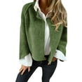 thumbnail image 5 of Women's Winter Jacket - Round Neck Thick Fleece, Open Stitch Short Type Cardigan, Warm Windproof Coat, 5 of 8