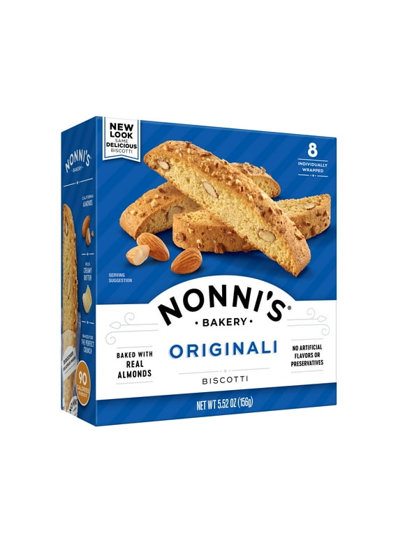 Nonni's, Originali Biscotti, Almond Cookie, 5.52 oz (156g), 8 Ct, Individually Wrapped & Ready to Eat